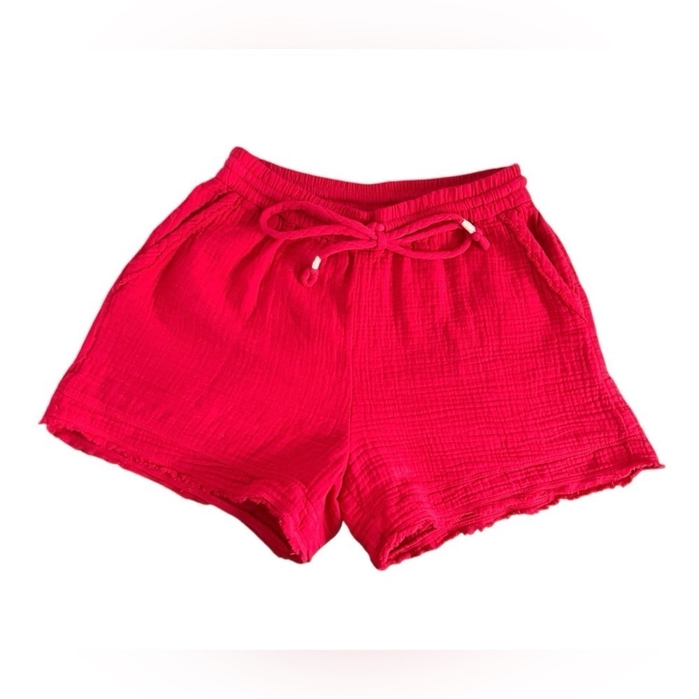 Anthropologie Saturday Sunday Marie Frayed Short Red Size XS